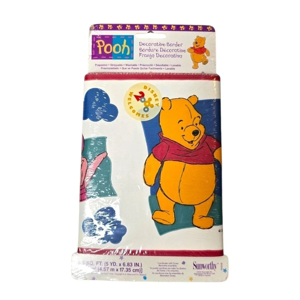 VTG Disney 2000 Winnie the Pooh Piglet Wallpaper Border Decoration Nursery Kids